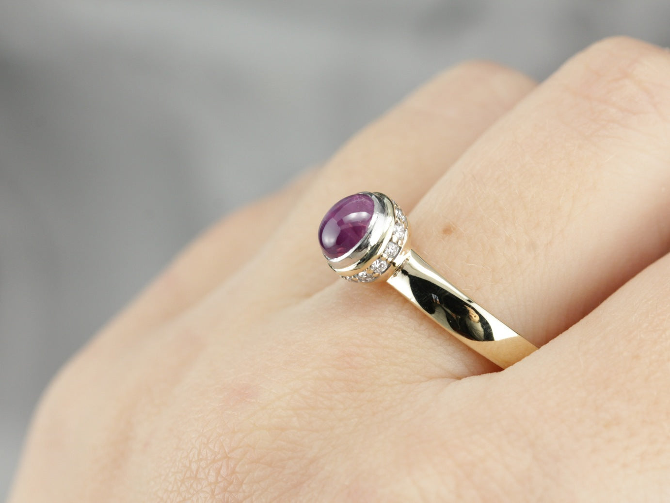 Modern Pink Star Sapphire Ring