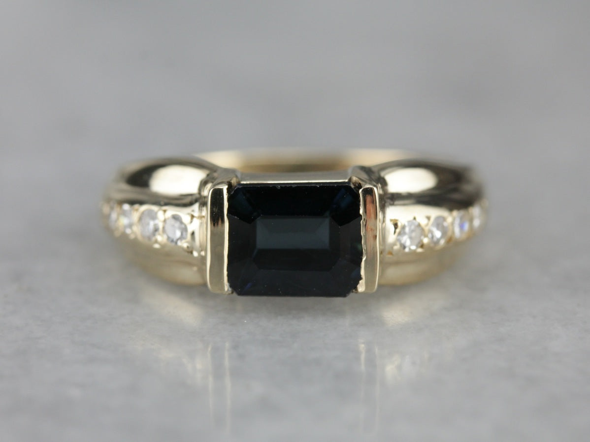 Modern Sapphire Right Hand Ring