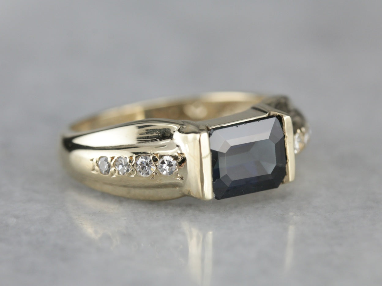 Modern Sapphire Right Hand Ring