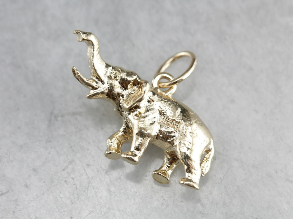 Yellow Gold Elephant Pendant