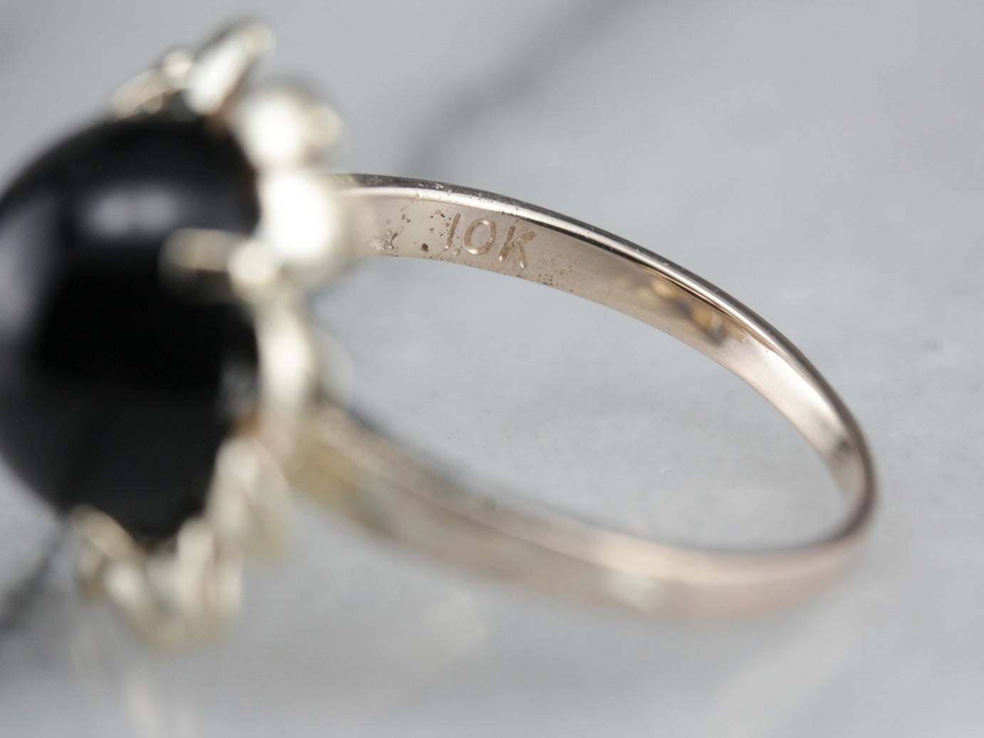 Black Onyx Flower Cocktail Ring