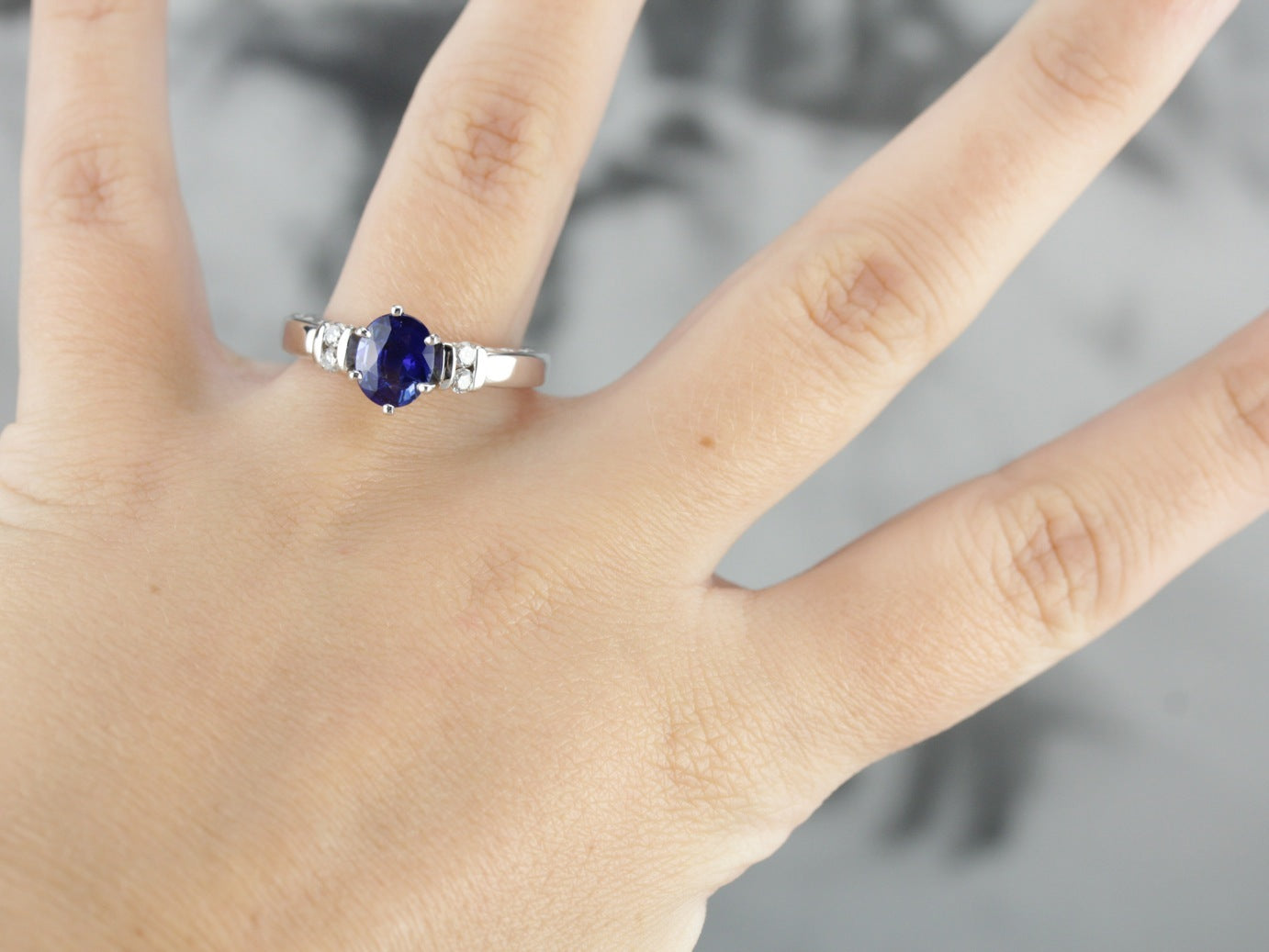 Sapphire and Diamond Engagement Ring