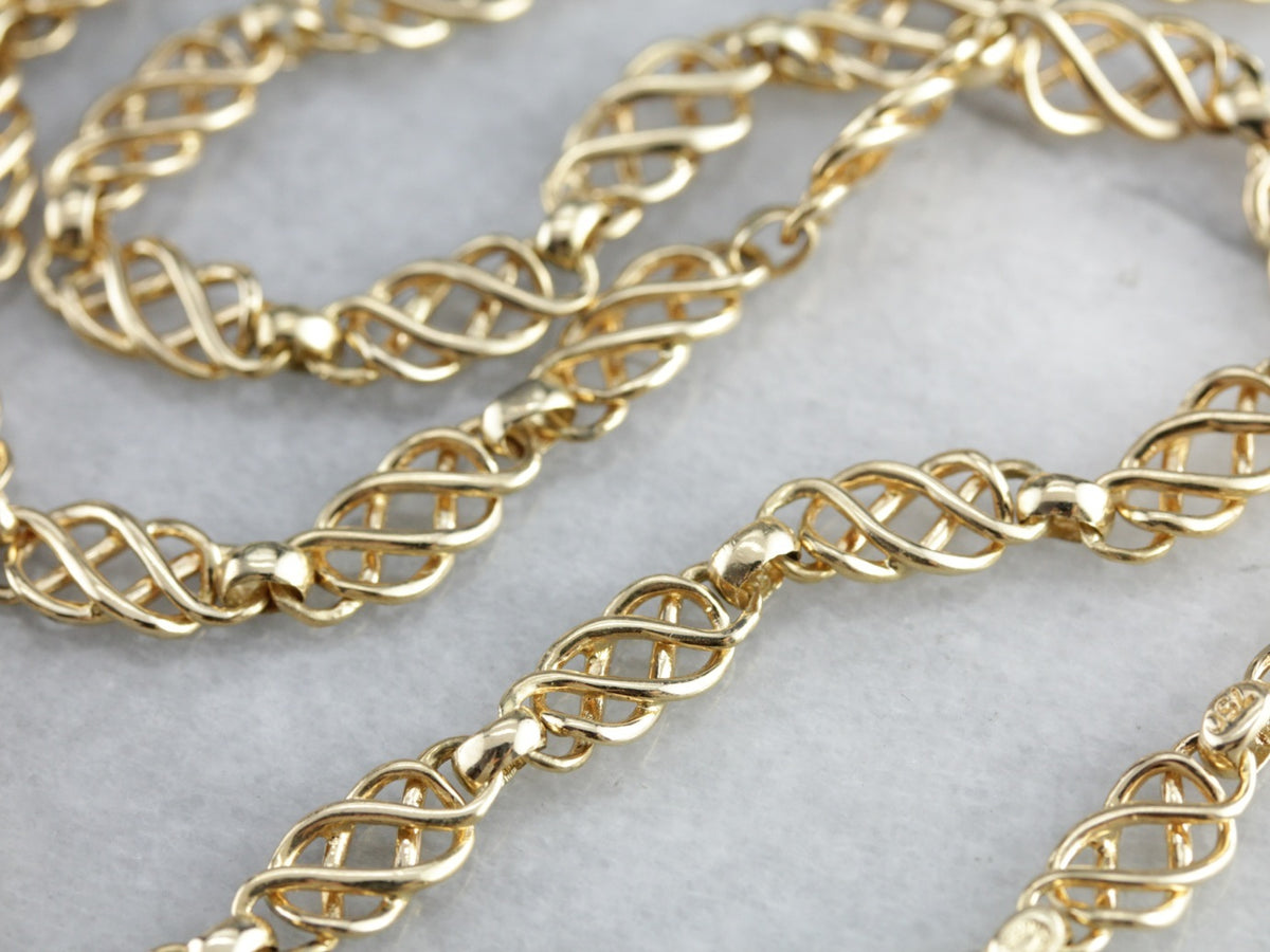 Woven Link Yellow Gold Chain