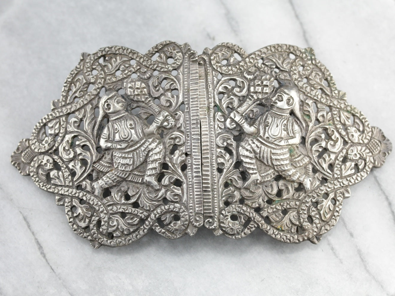 Antique Sterling Silver Belt Buckle