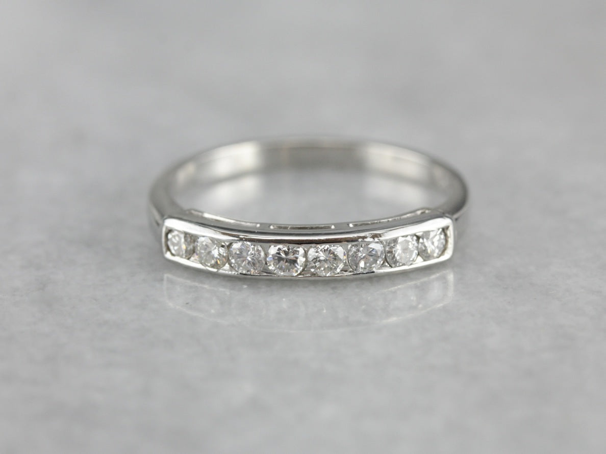 Channel Set Diamond Platinum Wedding Band