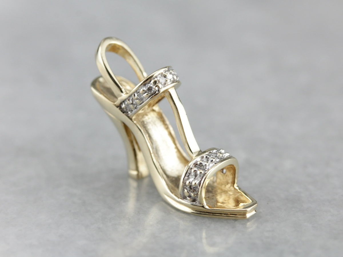 Diamond Stiletto Gold Charm