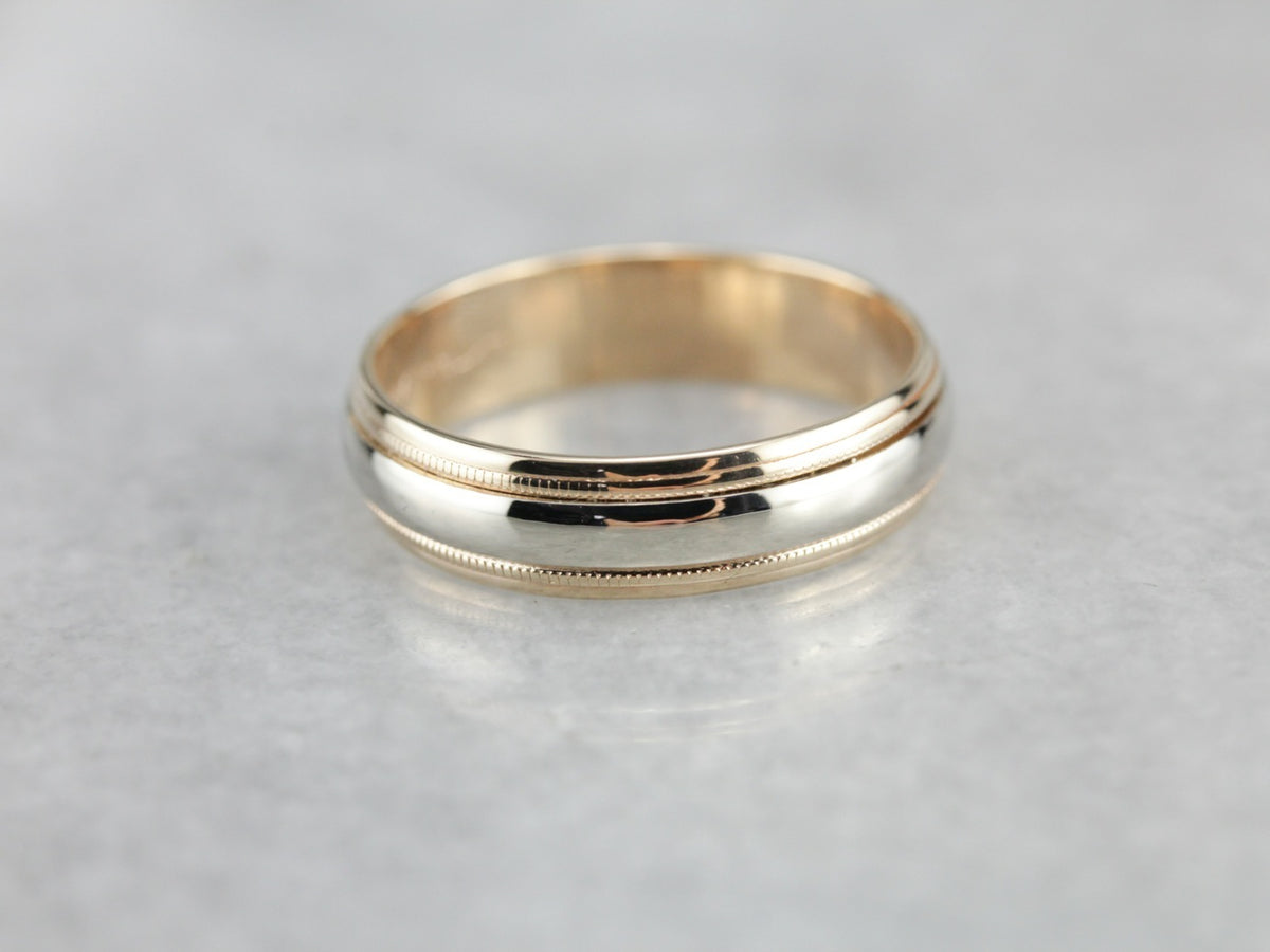 Vintage Two Tone Wedding Band