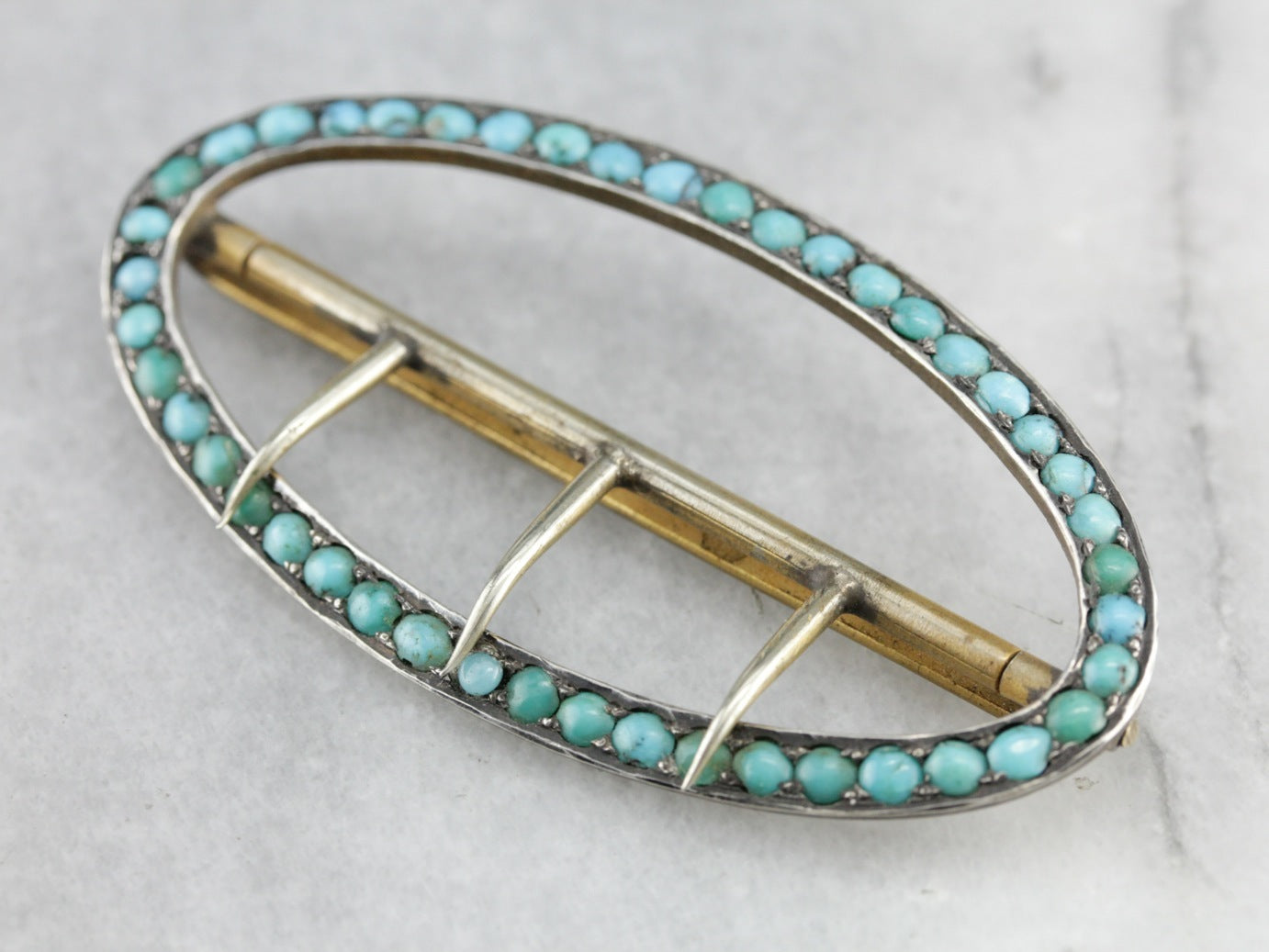 Victorian Turquoise Belt Buckle