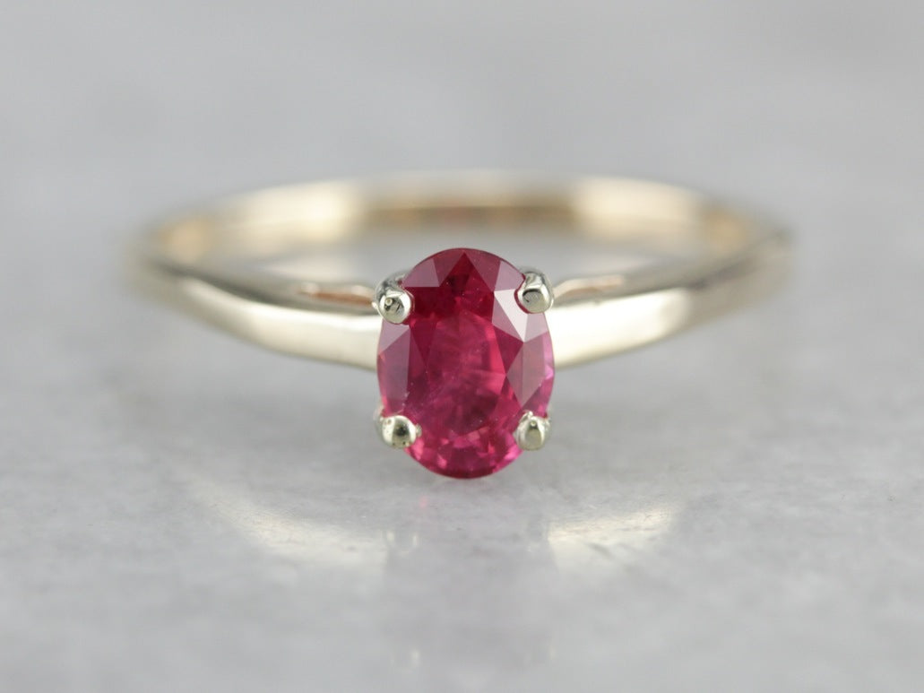 Ruby Solitaire Engagement Ring