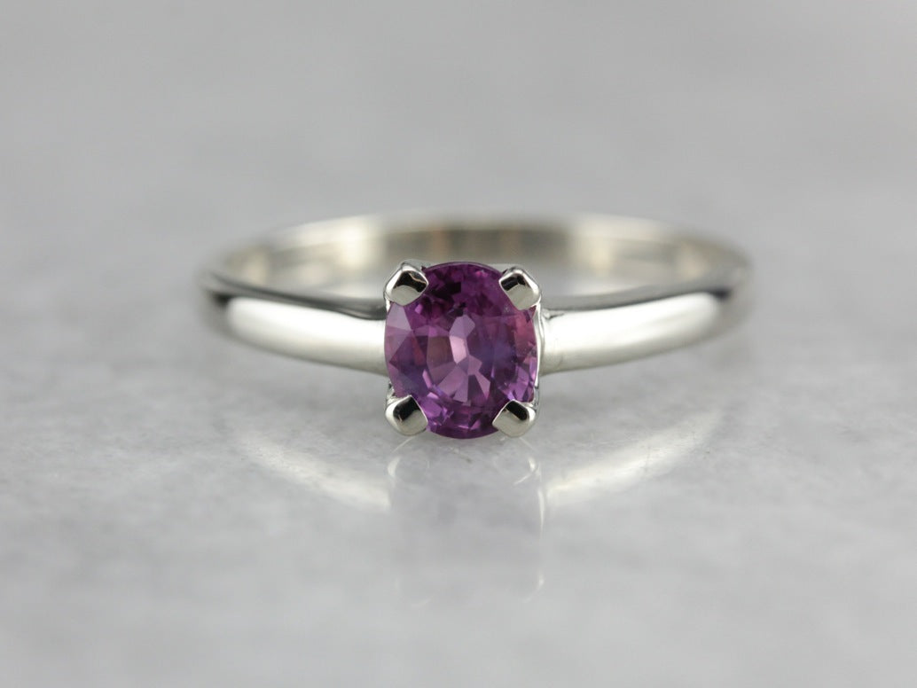 Pink Sapphire Solitaire Ring