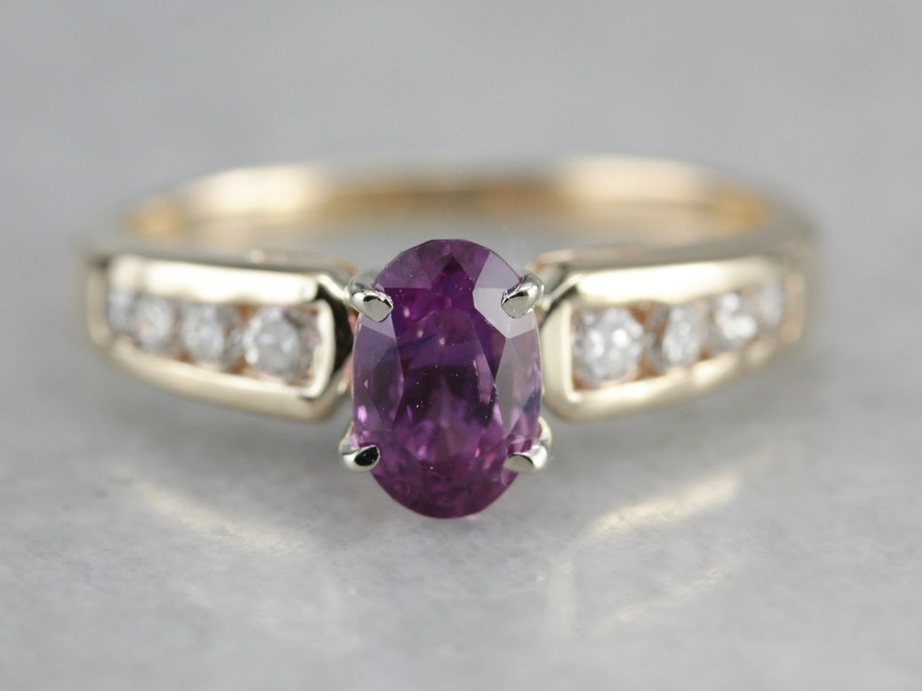 Pink Sapphire Engagement Ring