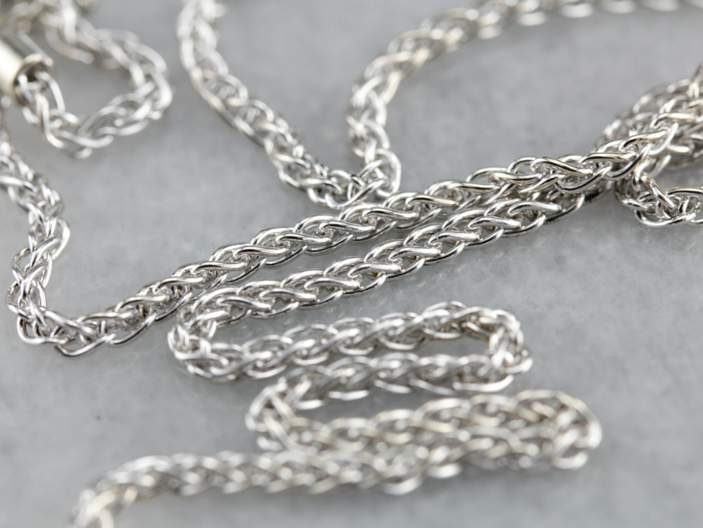 White Gold Wheat Chain