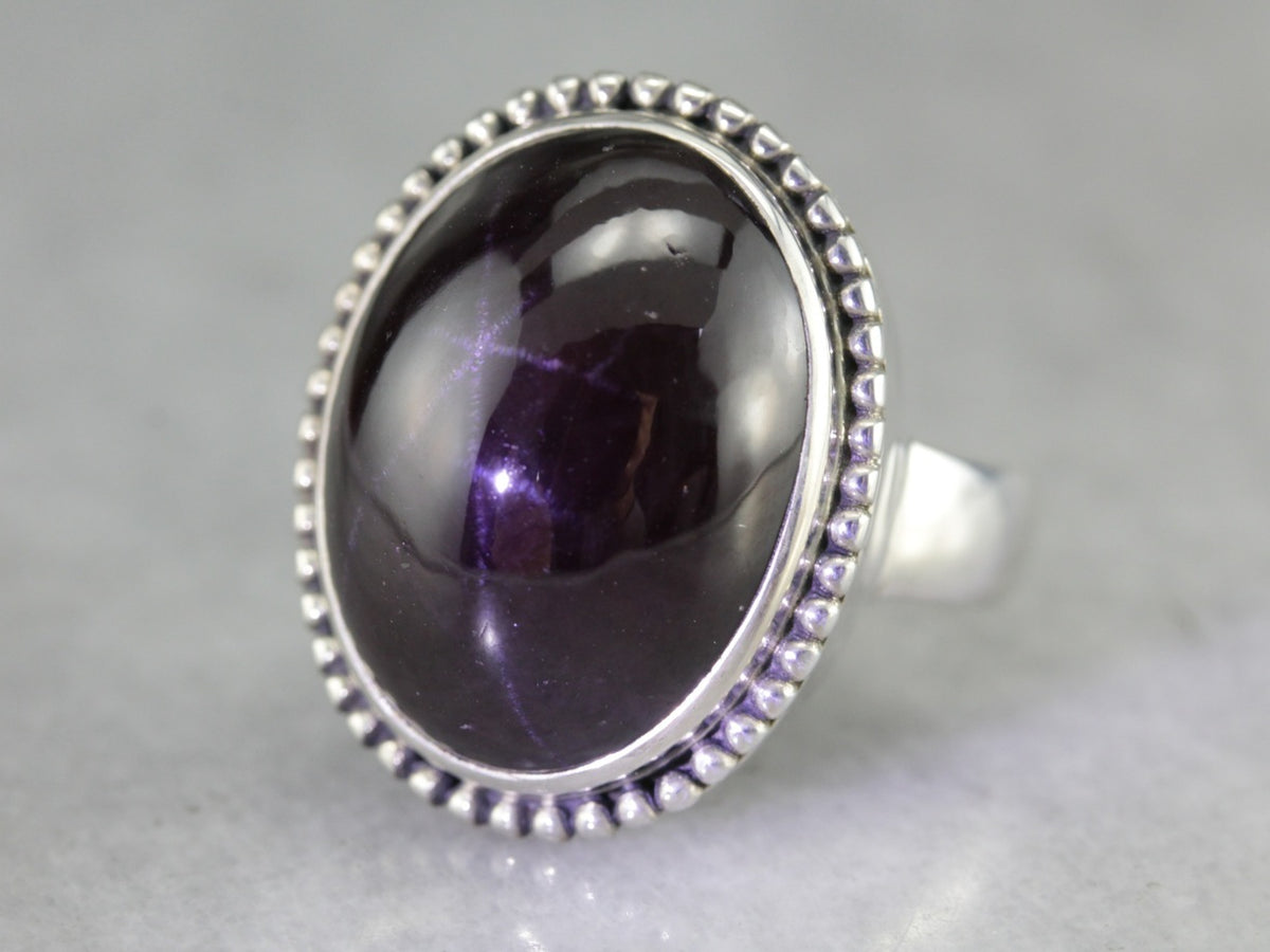 Star Garnet Ring in Sterling Silver