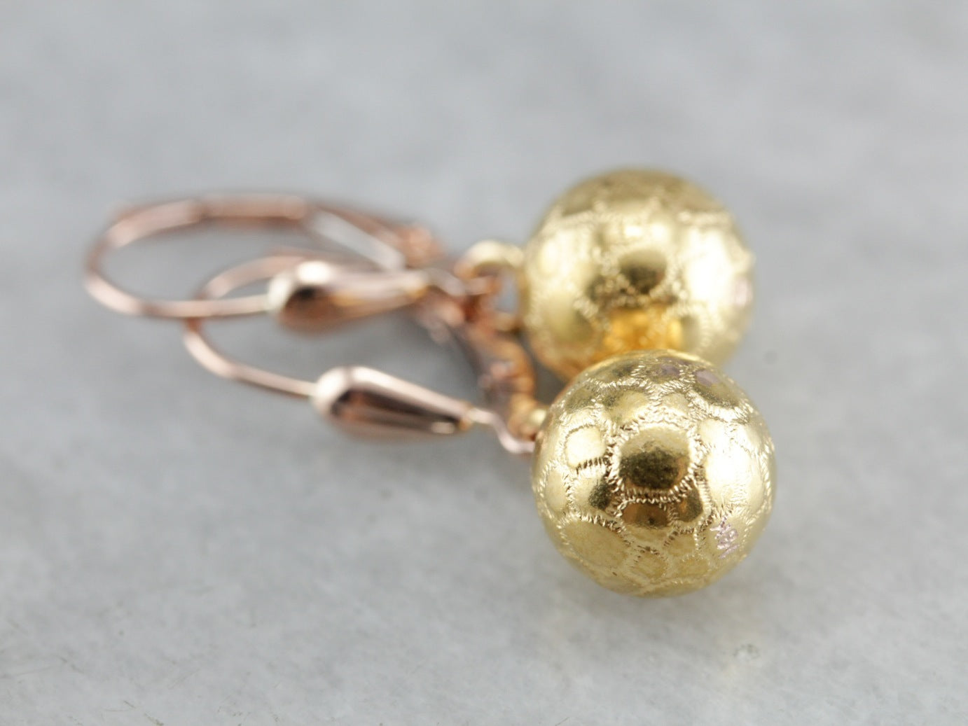 Textured Gold Drop Earrings