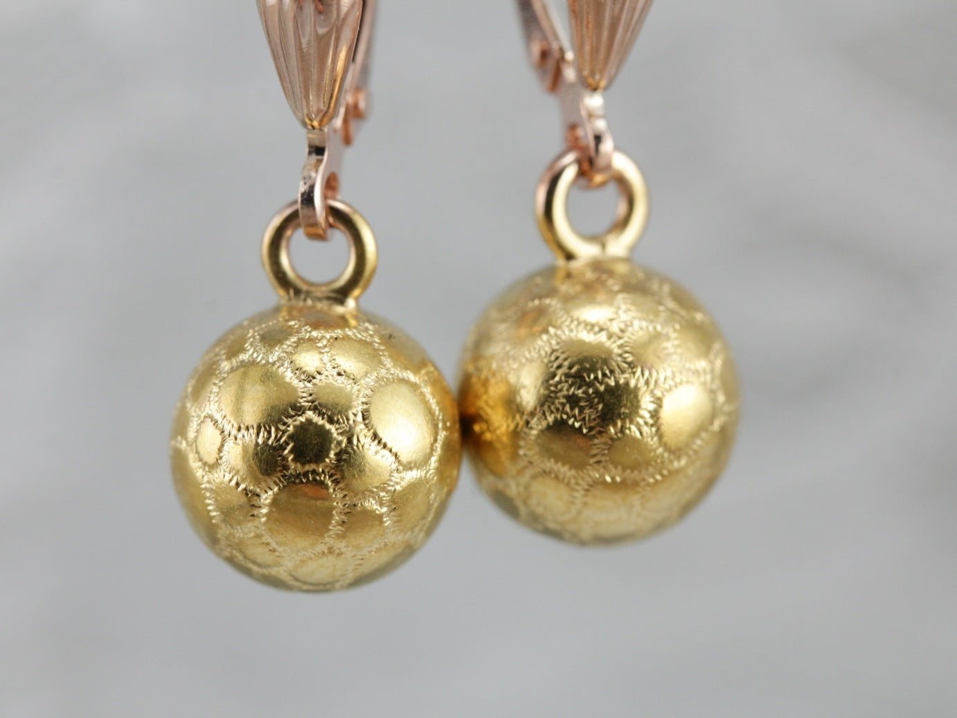 Textured Gold Drop Earrings