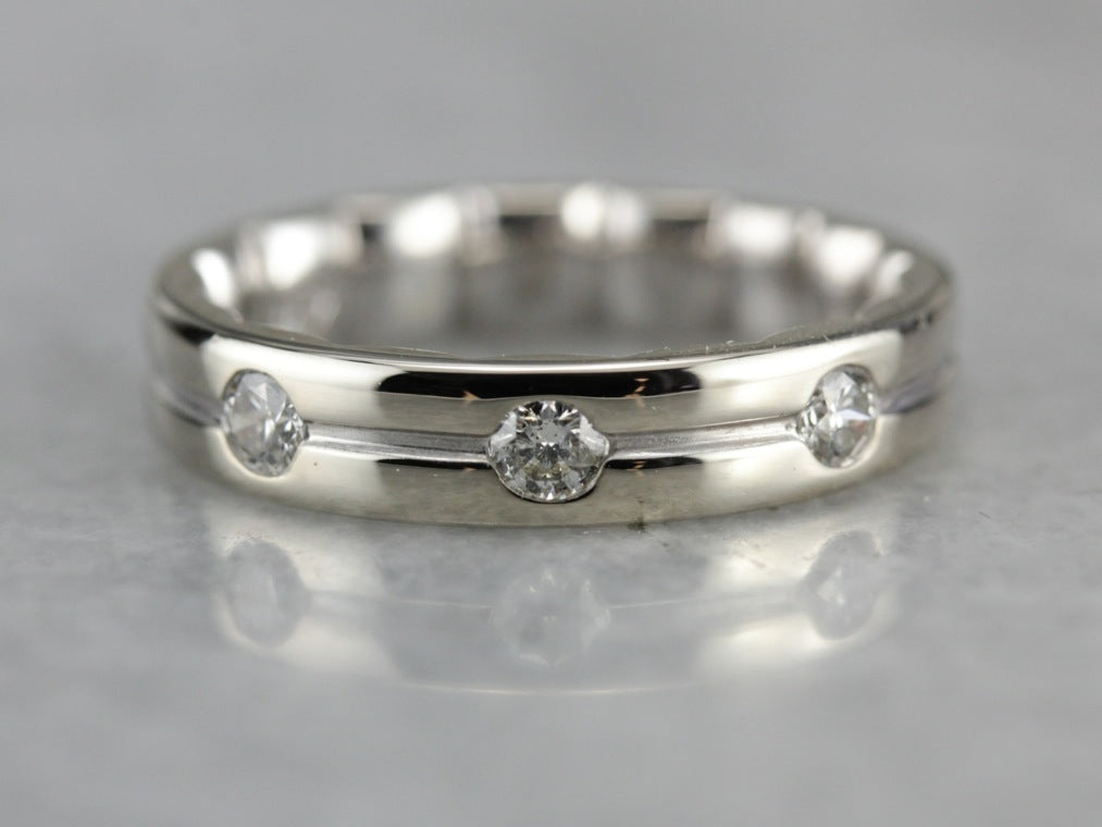 White Gold And Diamond Band