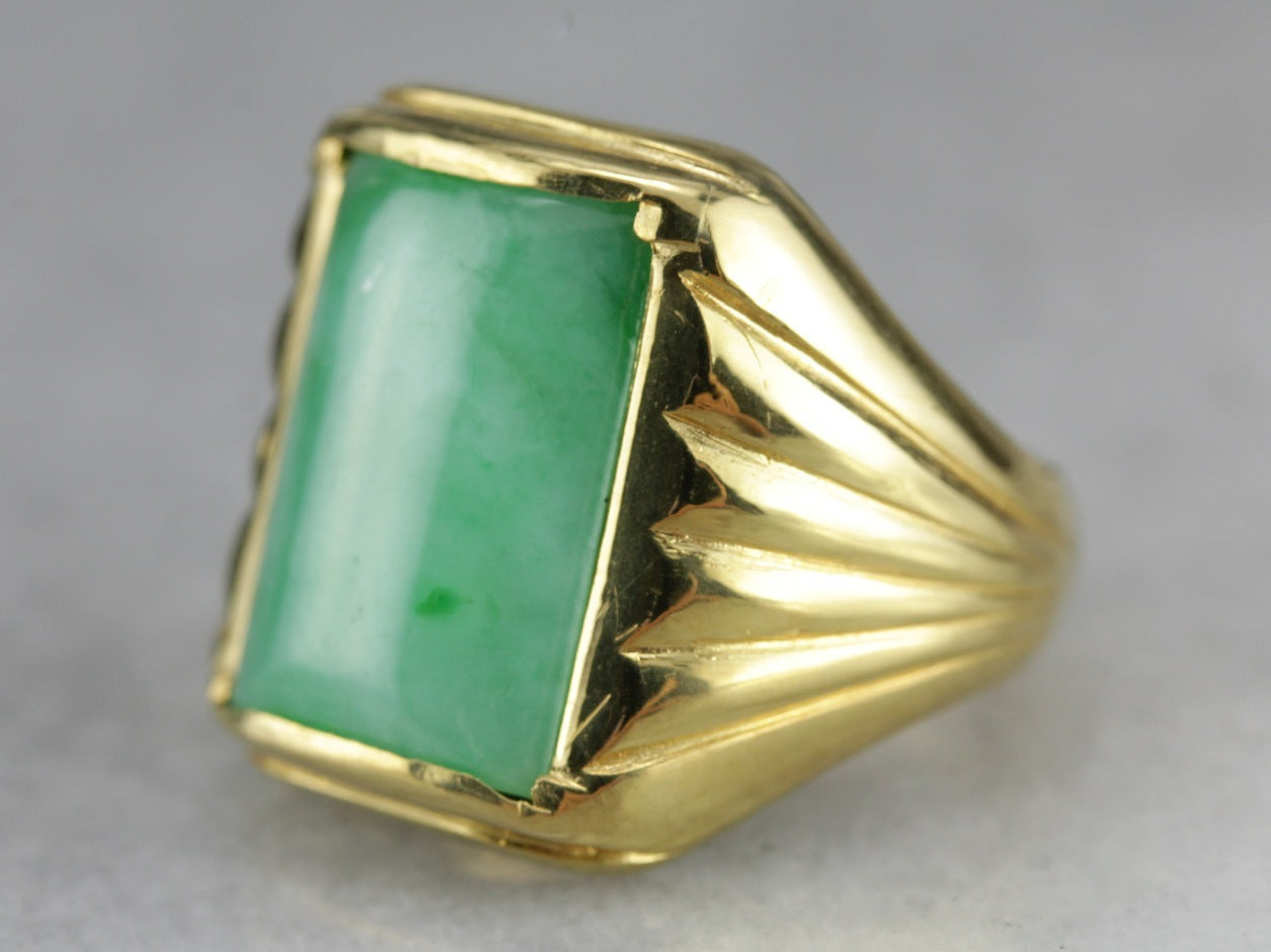 Men's Retro Era Jadeite Ring