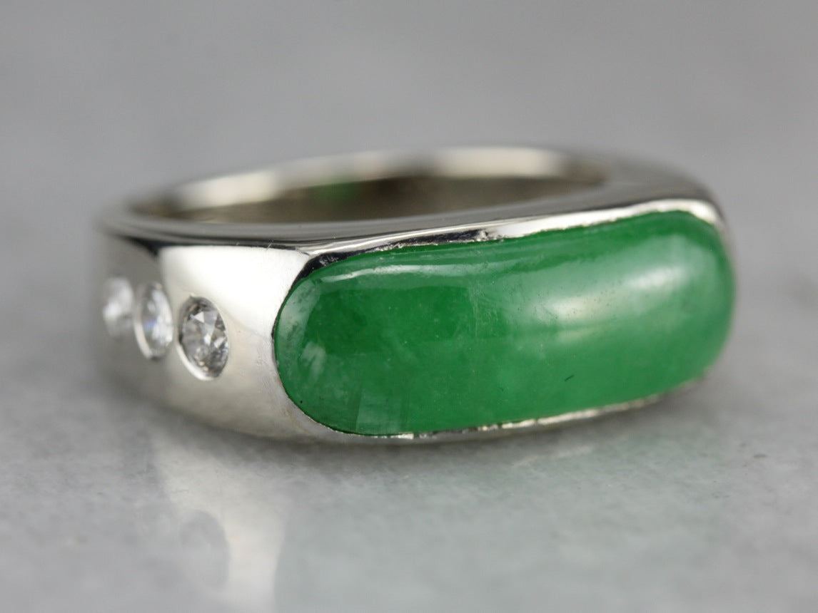 Jade and Diamond Ring