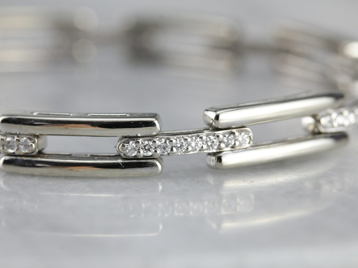 White Gold Diamond Link Bracelet