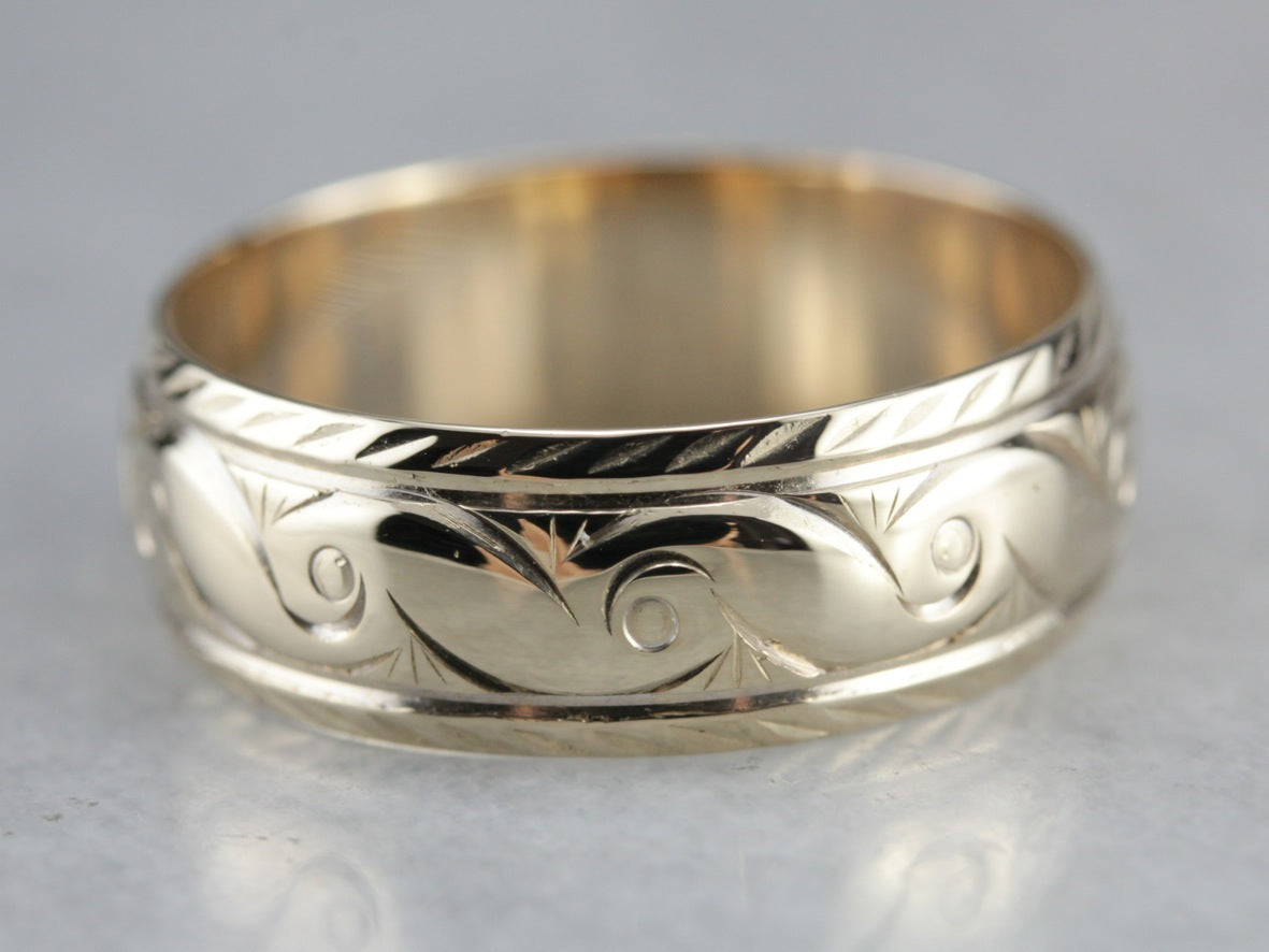 Vintage Pattern Wedding Band