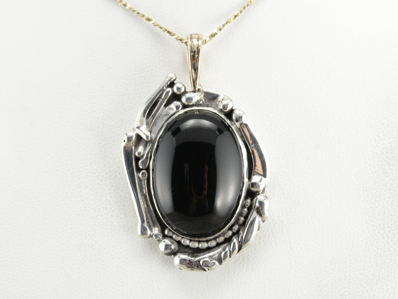 Mix Metal Black Onyx Pendant