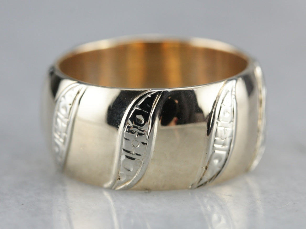 Vintage Two Tone Wedding Band