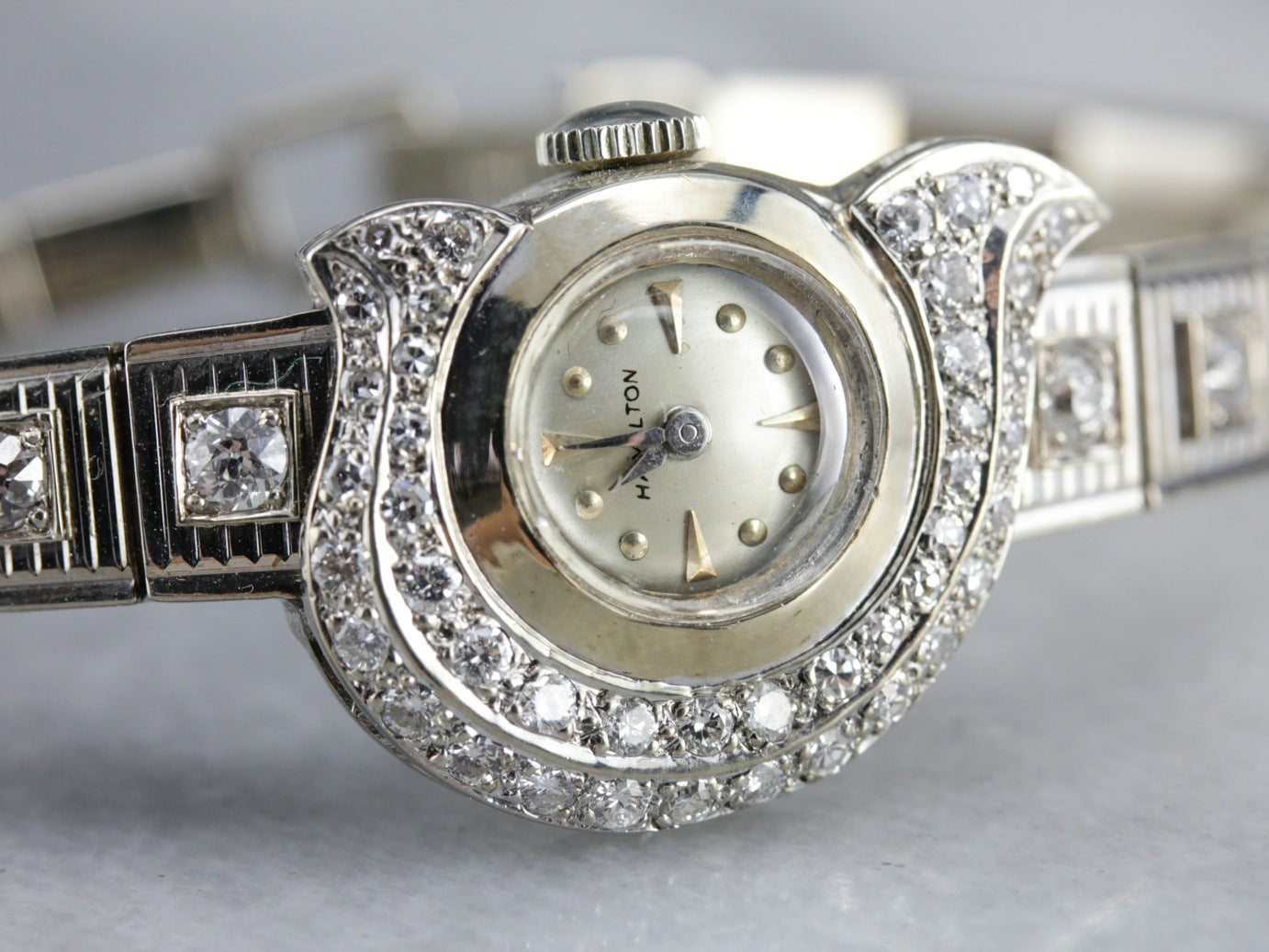 Reloj de pulsera Vintage Diamond Hamilton para mujer