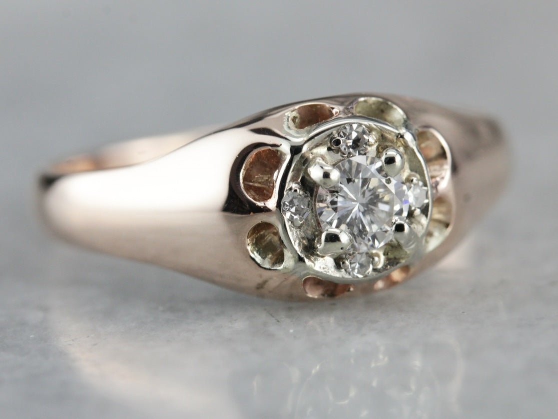 Unisex Upcycled Diamond Engagement Ring