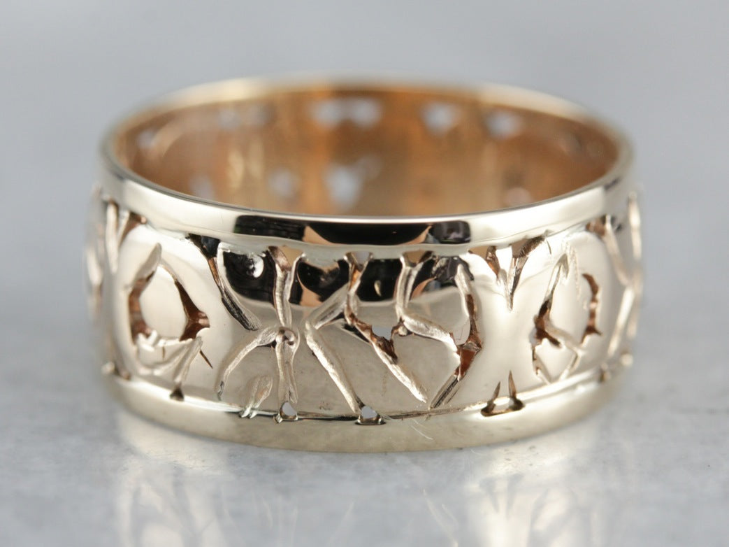 Vintage Yellow Gold Pattern Band