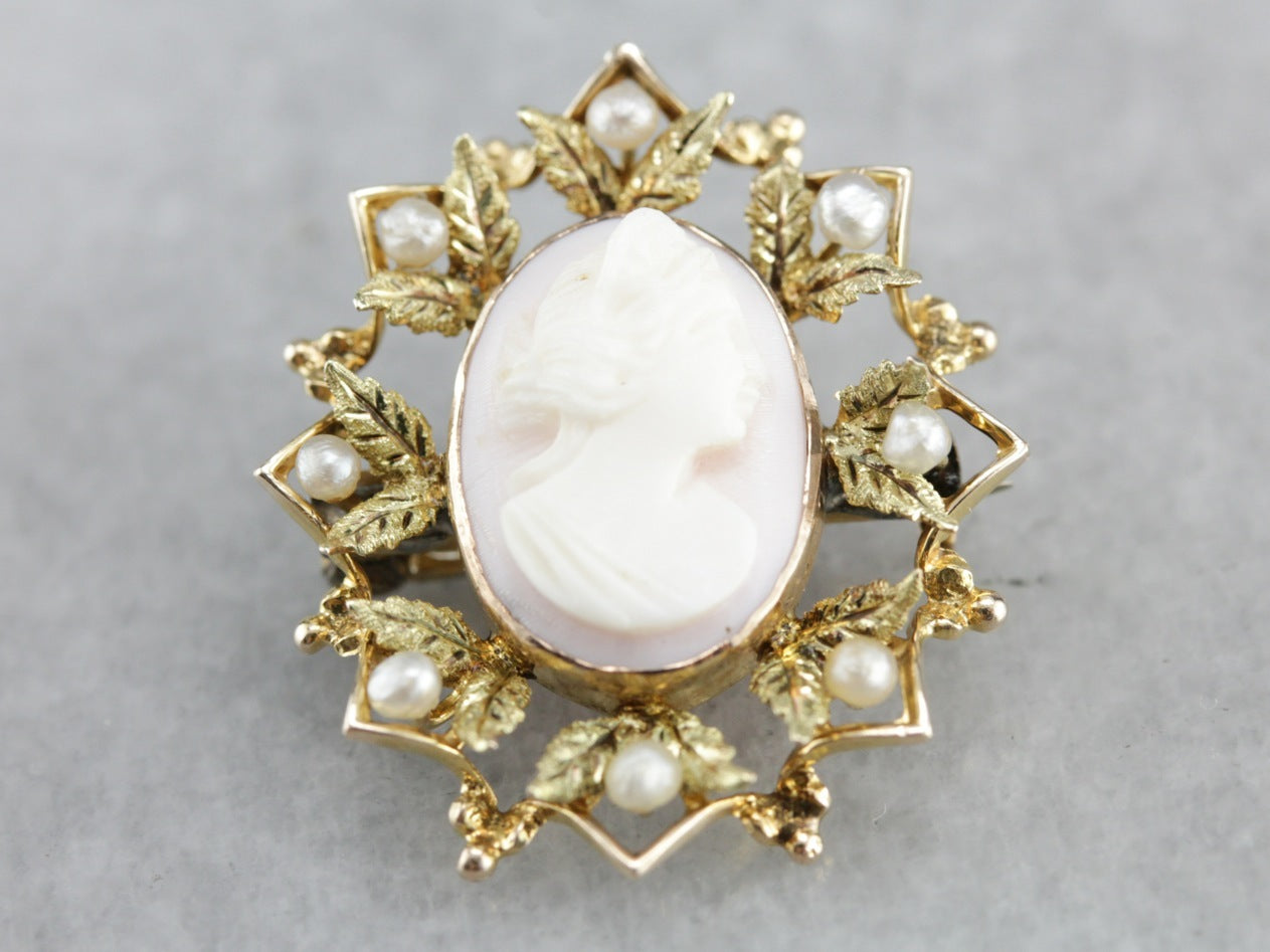 Art Nouveau Cameo Pin