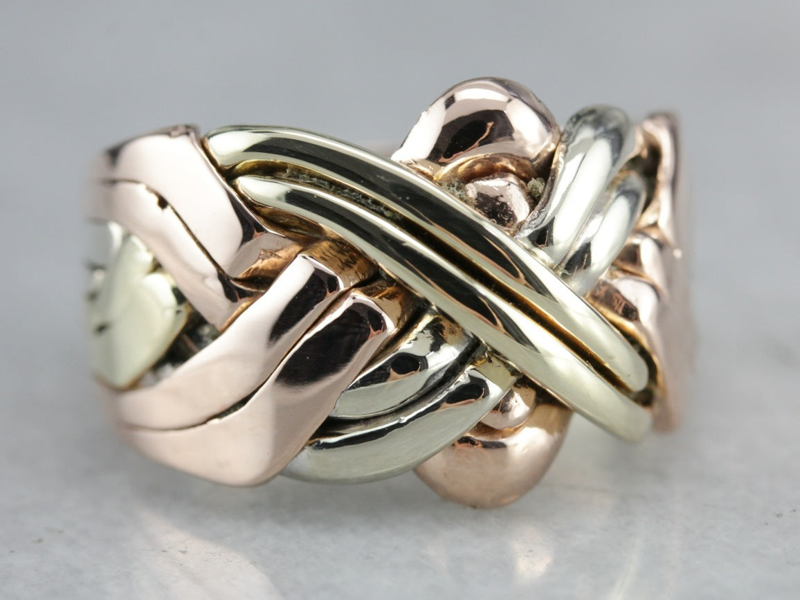 Puzzle ring gold clearance