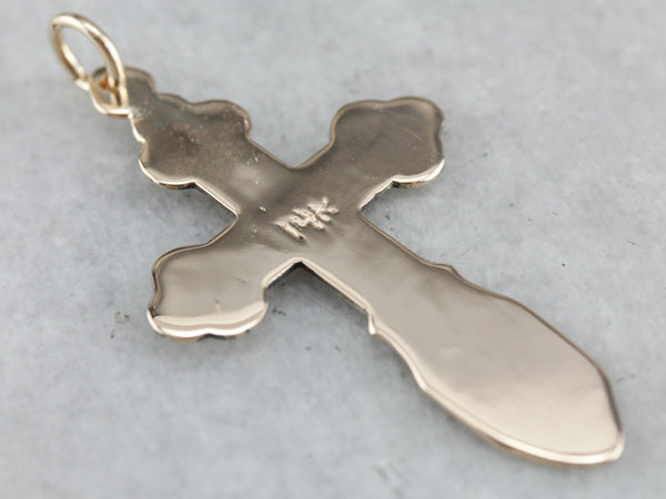 Vintage Rose Gold Cross Pendant - Market Square Jewelers