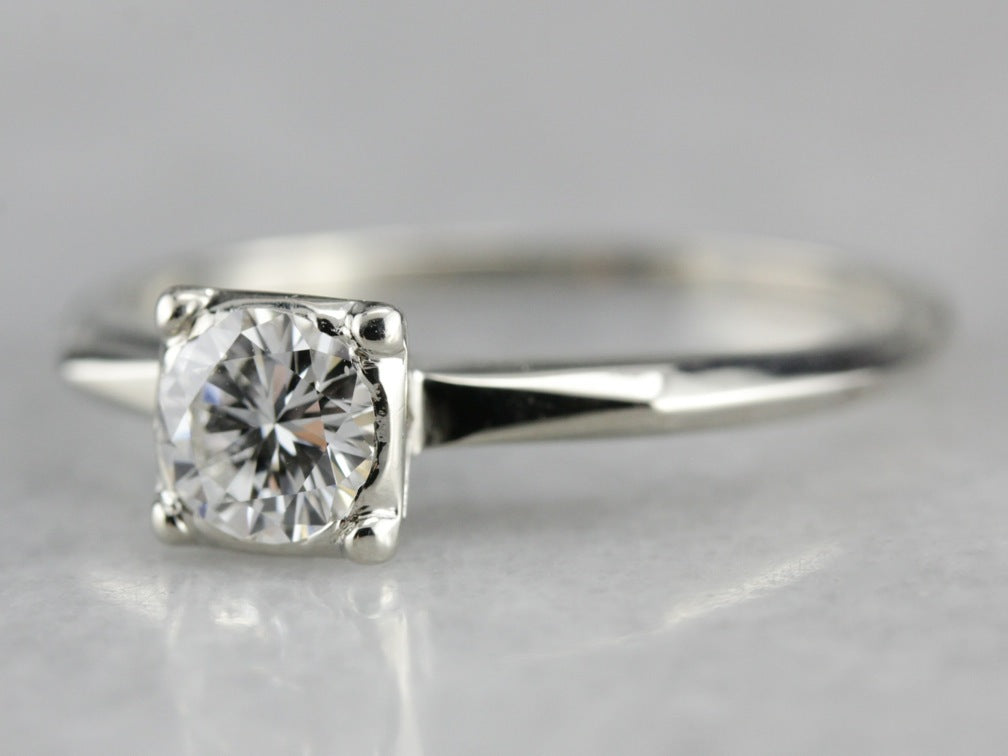 Vintage Diamond Solitaire Engagement Ring