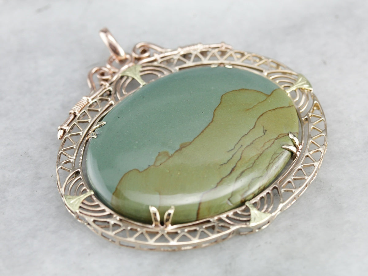 Picture Jasper Filigree Pendant