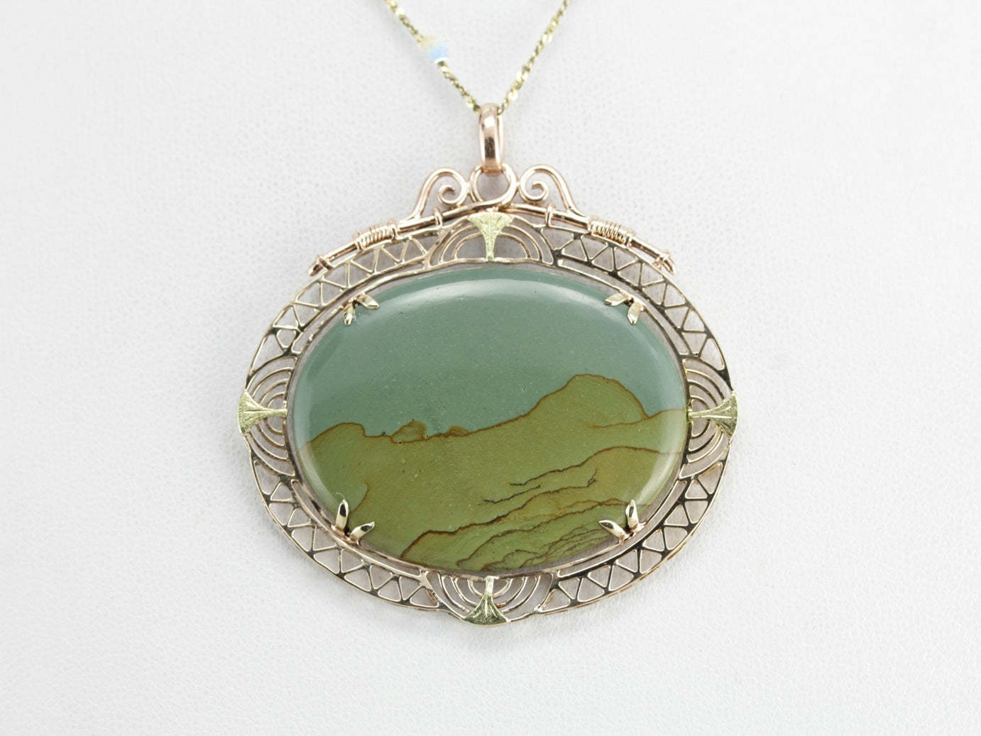 Picture Jasper Filigree Pendant