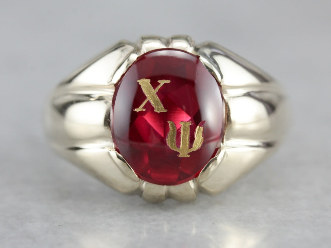 Retro Chi Psi Fraternity Ring