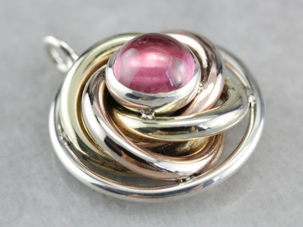 Colgante Mix Metal Turmalina Rosa