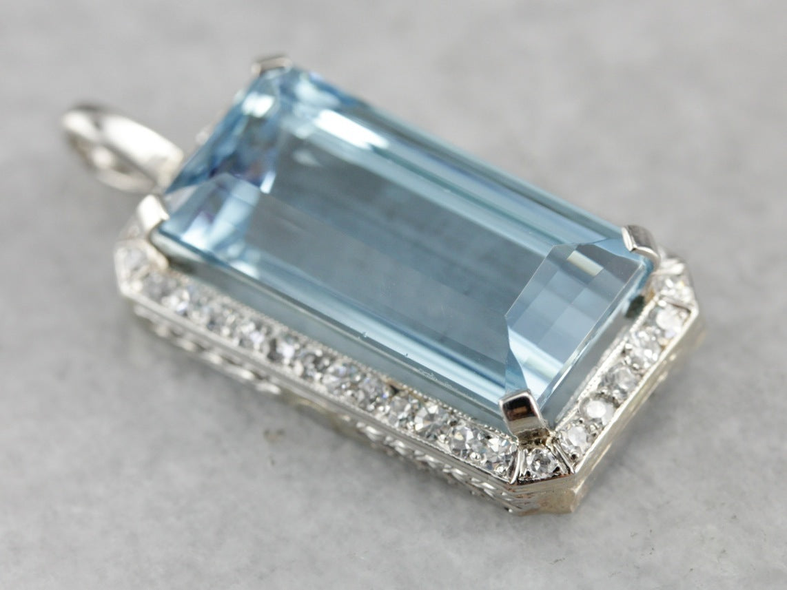 Platinum Aquamarine Cocktail Pendant