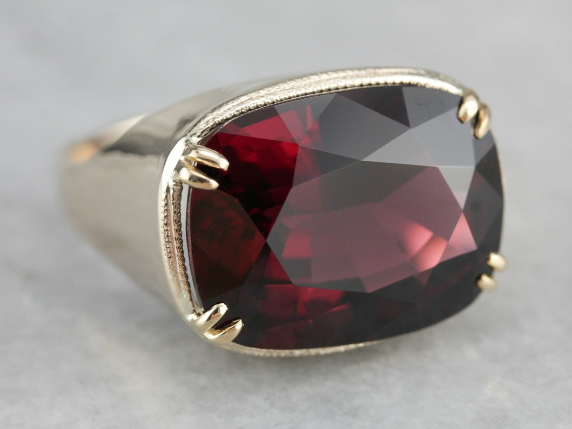 East-West Rhodolite Garnet Statement Ring