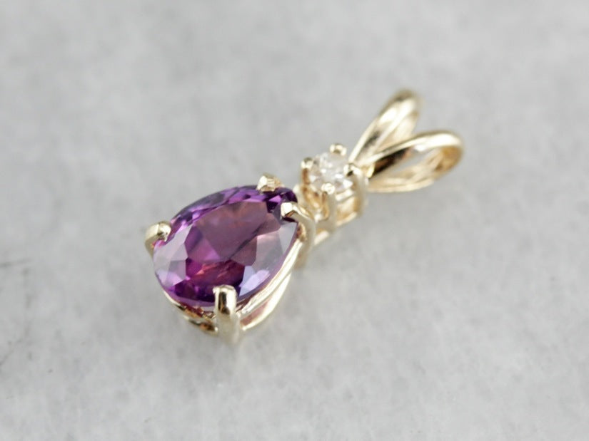 Pink Sapphire and Diamond Pendant