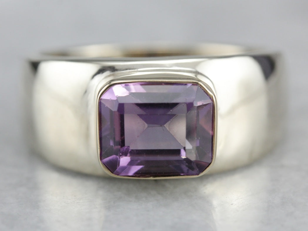 Men&#39;s Amethyst Statement Ring