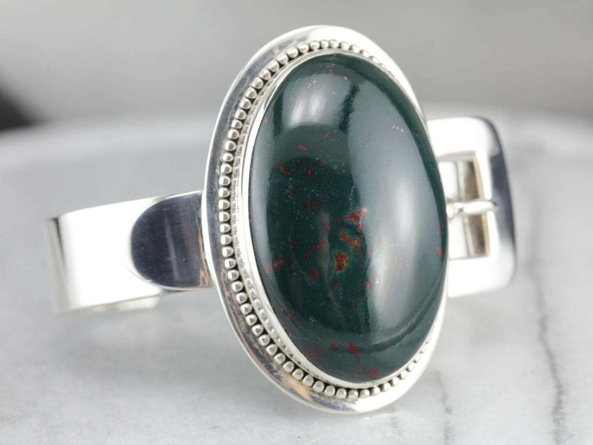 Sterling Silver Bloodstone Bracelet