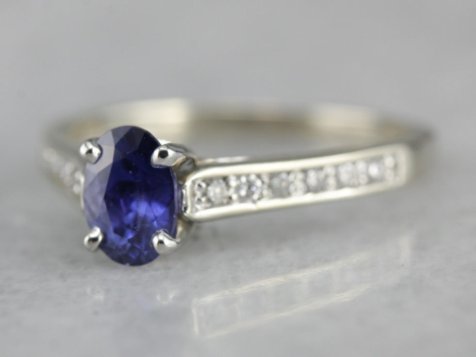 Sapphire and Diamond Engagement Ring