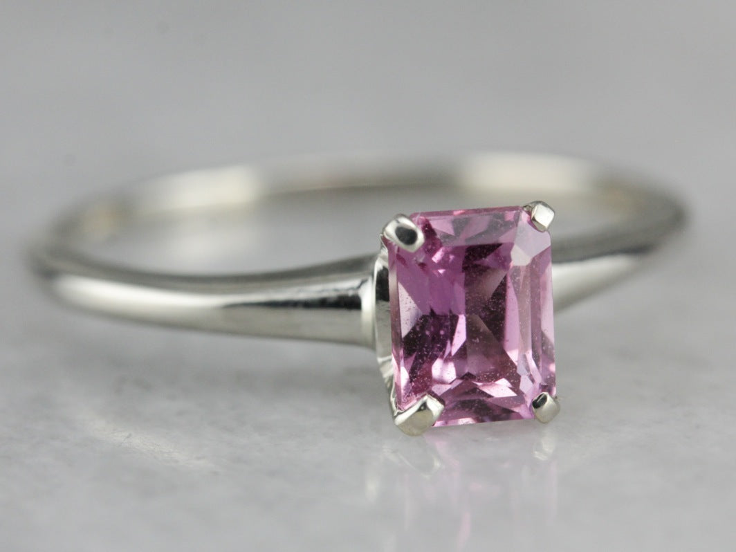 Pink Sapphire Solitaire Ring