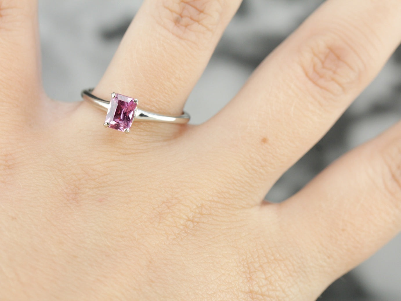 Pink Sapphire Solitaire Ring