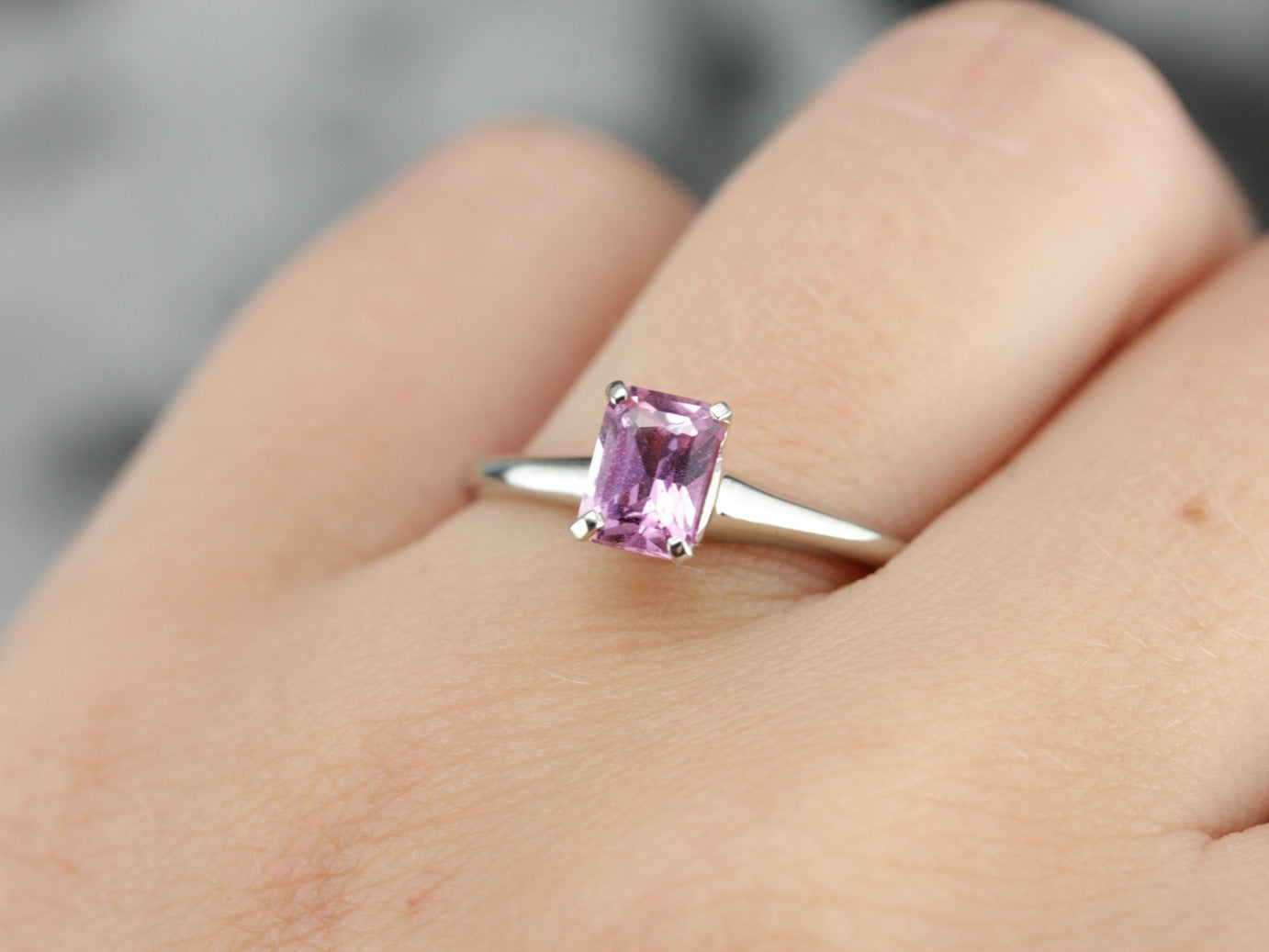 Pink Sapphire Solitaire Ring