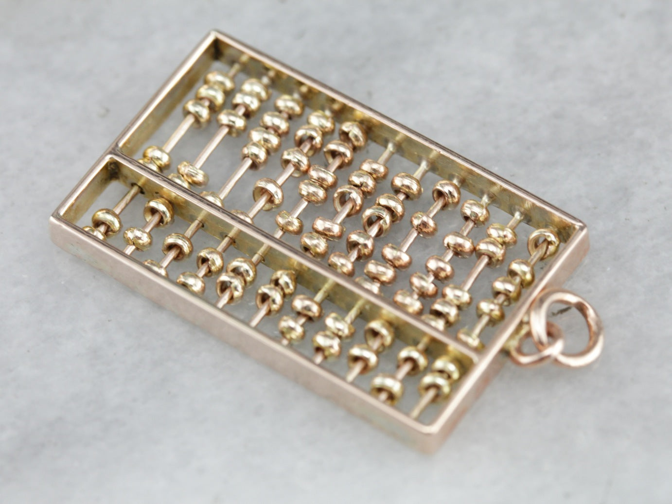 Vintage Rose Gold Abacus Charm Pendant