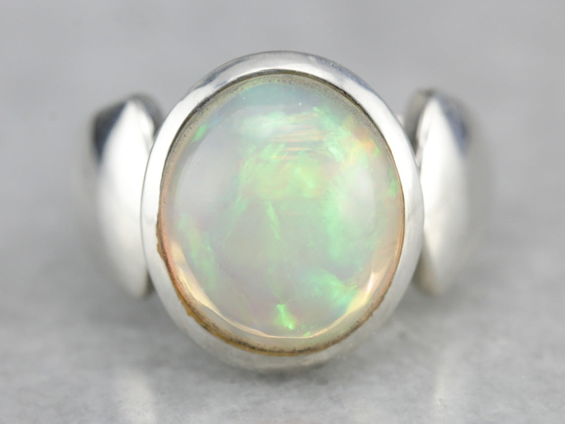 Sterling Silver Ethiopian Opal Ring