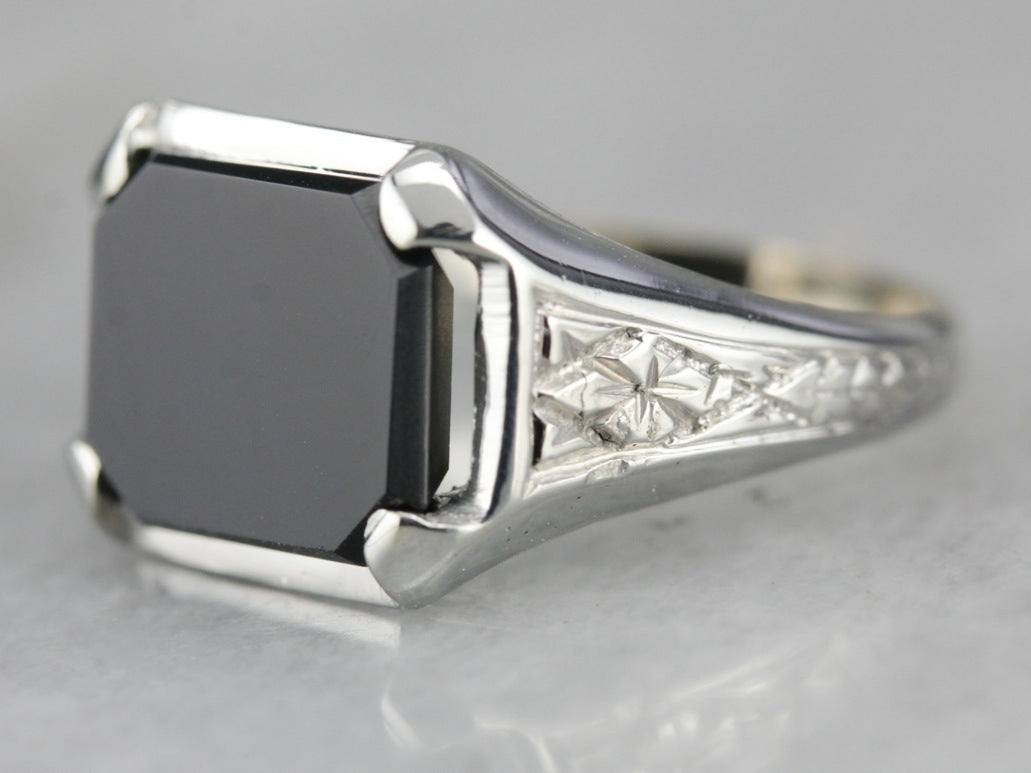 Art Deco Black Onyx Ring