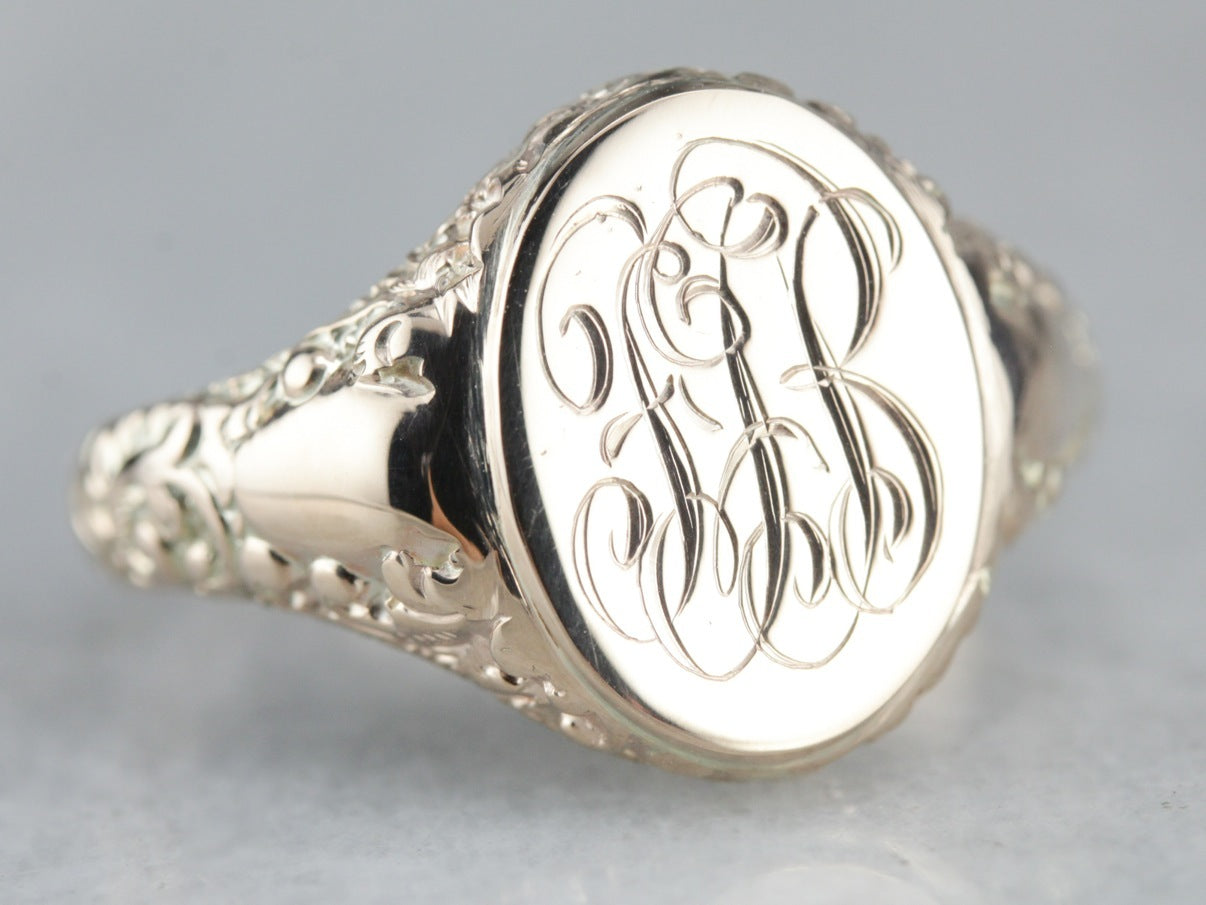 Monogrammed "FGB" Signet Ring